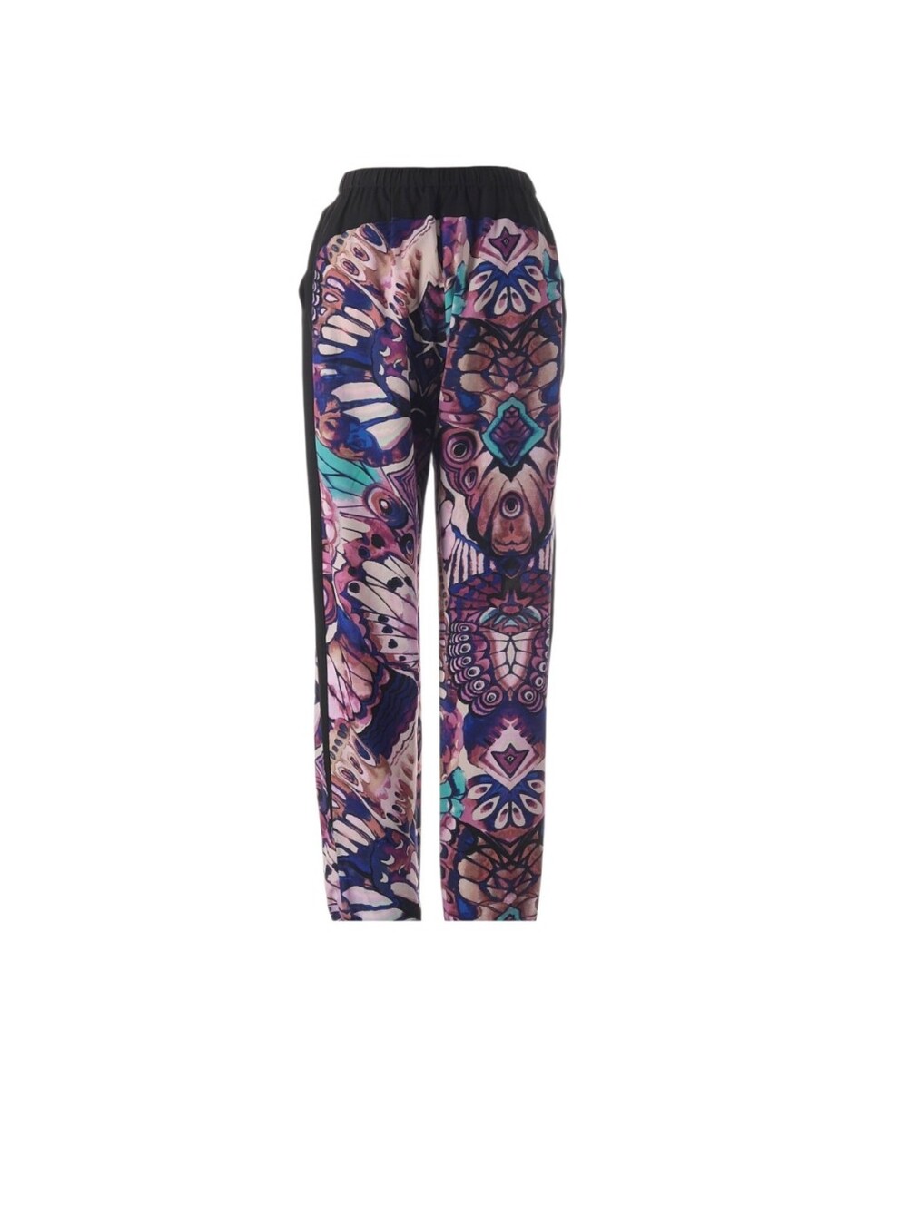 BEBE Vibrant Butterfly Print Two-Piece Set in Purple & Teal Size Large - Picture 2 of 5